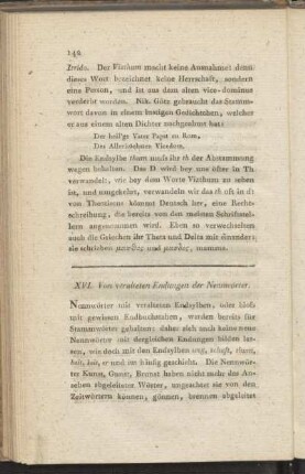 XVI. Von den Veralteten Endungen der Nennwörter