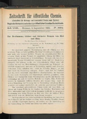 Heft XVIII. Weimar, 8. September 1898.