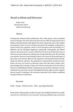 Nasab as idiom and discourse