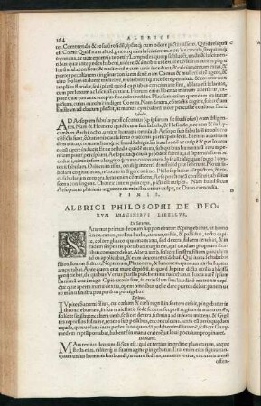 Albrici Philosophi De Deorum Imaginibus Libellus