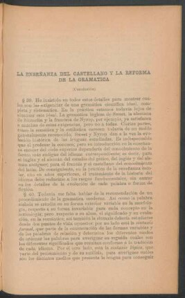 La enseñanza del castellano y la reforma de la gramática - (Conclusión)