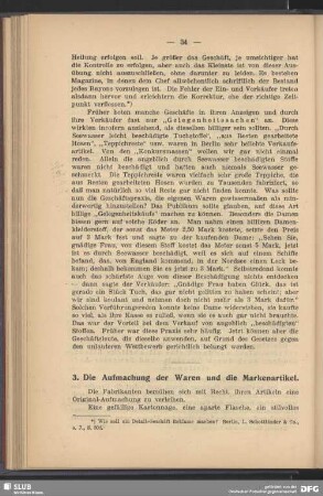 3. Die Aufmachung der Waren und die Markenartikel