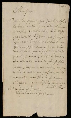 Brief von Johann Michael von Loen an Johann Friedrich von Uffenbach