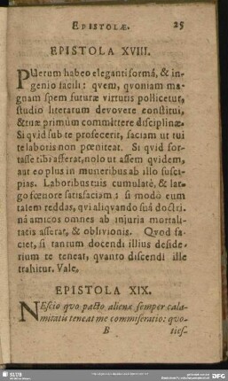 Epistola XIX.