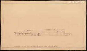 Hauptgebäude eines Flughafens Schinkelwettbewerb 1932: Perspektivische Ansicht vom Rollfeld