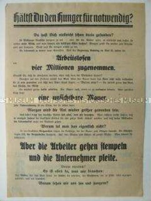 Wahlflugblatt der NSDAP zu den Preußischen Landtagswahlen mit antikapitalistischer Demagogie