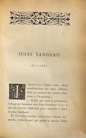 Jules Sandeau : Par Jules Claretie