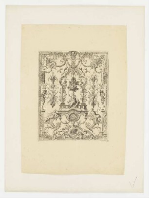 Wandteppich, Blatt 5 der Folge "Wandteppiche", aus: Jacques Thuret, „Oeuvre de Jean Bérain“, Paris 1711