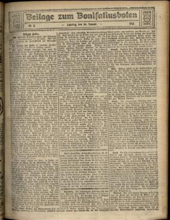 Zweite Ausgabe vom Sonntag, den 26. Januar 1913.