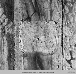 Freskiertes Triptychon: Erzengel Michael zwischen den Heiligen Valerian und Johannes dem Täufer