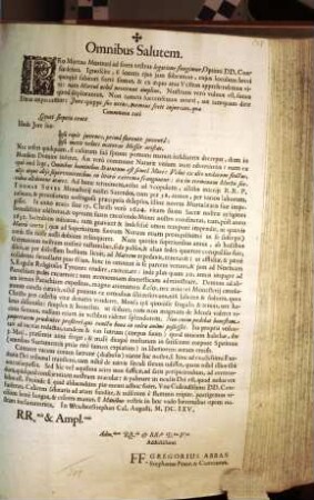 Omnibus Salutem : Pro Mortuo Morituri ad fores vestras legatione fungimur, Optimi DD. Confoederati ... Ad hunc terminum, velut ad Scopulum, allisus interiit R.R.P. Thomas Soyer ...
