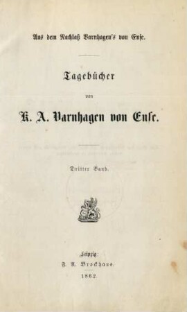 Bd. 3: Tagebücher von K. A. Varnhagen von Ense