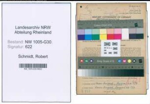 Entnazifizierung Robert Schmidt , geb. 24.09.1913 (Spediteur)