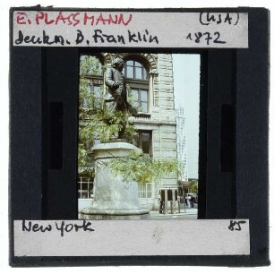 New York, Plassmann, Denkmal für Benjamin Franklin