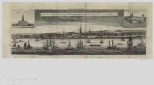 Ansicht von Philadelphia, Pennsylvania, USA , Kupferstich, um 1770 : The East Prospect of the City of Philadelphia in the Province of Pennsilvania / Engrav'd for the London Magazine. - London : [s.n., s.a.]. - 1 Ansicht : Kupferst. ; 49 x 17 cm