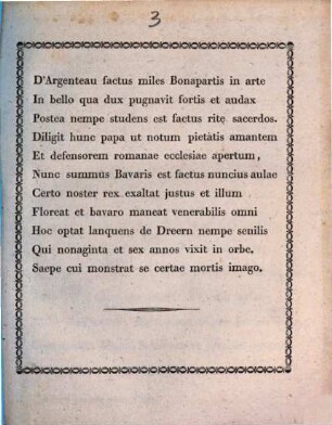 D'Argenteau factus miles Bonapartis in arte In bello qua dux pugnavir fortis et audax ...
