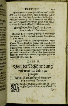 XXXIIII. Von der Beschneidung und was sich dabey zugetragen.