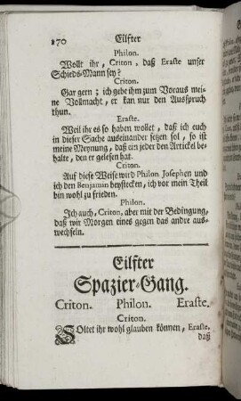 Eilfter Spazier Gang. - Dreyzehenter Spazier Gang.