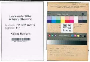 Entnazifizierung Hermann Koenig , geb. 05.02.1906 (Matrose)