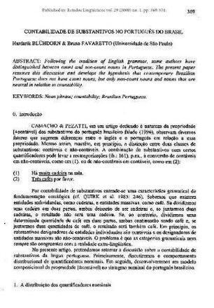 Contabilidade de substantivos no português do Brasil