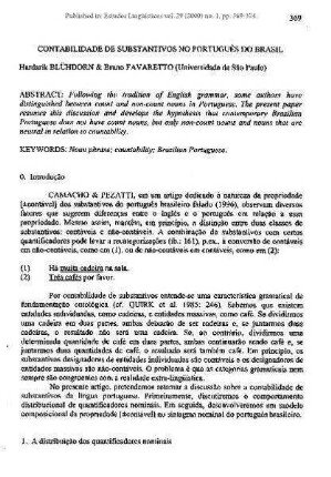 Contabilidade de substantivos no português do Brasil