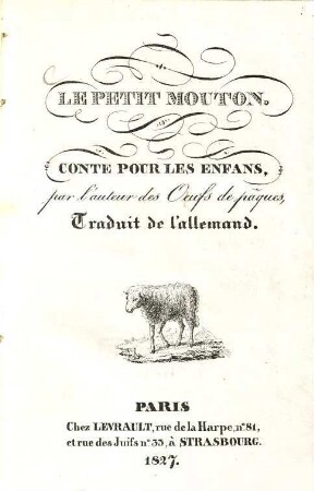 Le petit mouton : conte pour les enfans