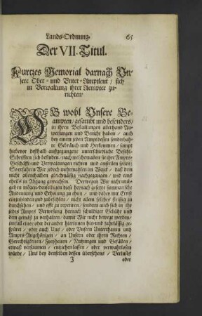 Der VII. Titul.