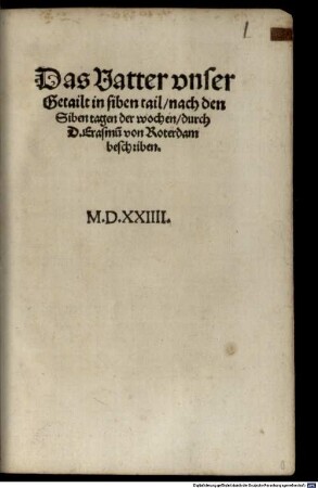 Das Vatter unser : getailt in siben tail
