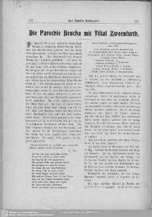 Die Parochie Beucha mit Filial Zweenfurth
