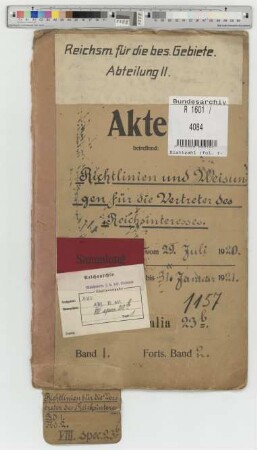 Richtlinien und Weisungen für die Vertreter des Reichsinteresses: Bd. 1