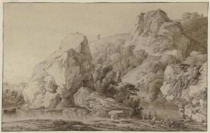 Gebirgslandschaft mit Felsen.