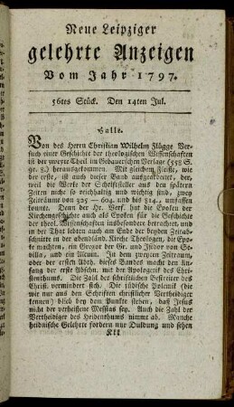 56tes Stück. Den 14ten Jul.