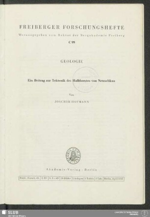 Ein Beitrag zur Tektonik des Halbhorstes von Netzschkau