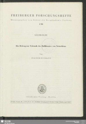 Ein Beitrag zur Tektonik des Halbhorstes von Netzschkau