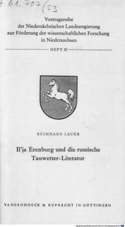 Il'ja Ėrenburg und die russische Tauwetter-Literatur