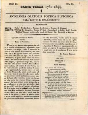 Antologia oratoria poetica e storica dall'edito e dall'inedito. 3. 1844
