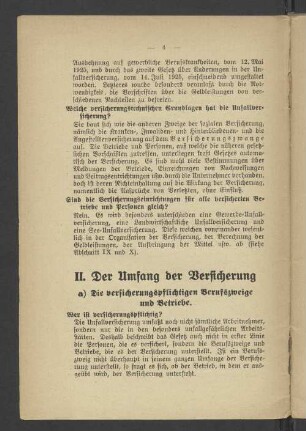 II. Der Umfang der Versicherung