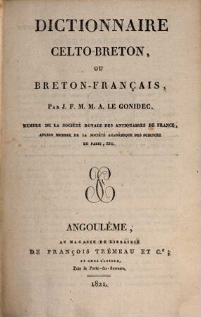 Dictionnaire celto-breton, ou breton-français