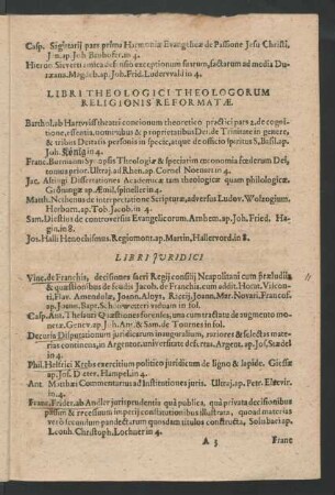 Libri Theologici Theologorum Religionis Reformatae.