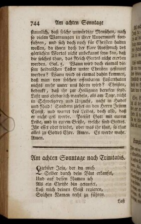 Am achten Sonntage nach Trinitatis.