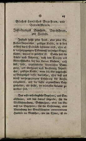 Bloßes sinnliches Begehren, und Verabscheuen
