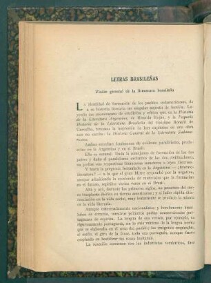 Letras brasileñas : Visión general de la literatura brasileña