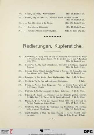 Radierungen, Kupferstiche (Nr. 205-256)