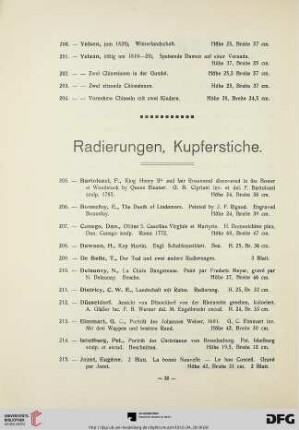 Radierungen, Kupferstiche (Nr. 205-256)