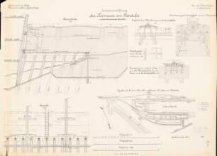 Fischereihafen, Geestemünde: Kaimauer am Nordufer: Lageplan 1:2000, Ansichten, Schnitte 1:50, Details 1:10