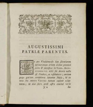 Augustissimi Patriæ parentes.