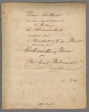 "Variations - Arr; vlc, pf; op. 18". - BSB Mus.Schott.Ha 6838-2