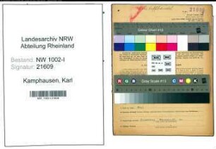 Entnazifizierung Karl Kamphausen, geb. 23.01.1899 (Fahrer)