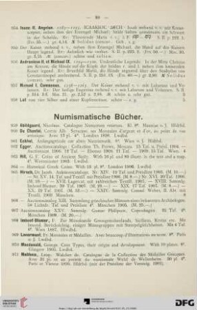 Numismatische Bücher (Nr. 959-981)