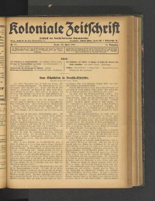 Nr. 17. Berlin, 25. April 1913. 14. Jahrgang.